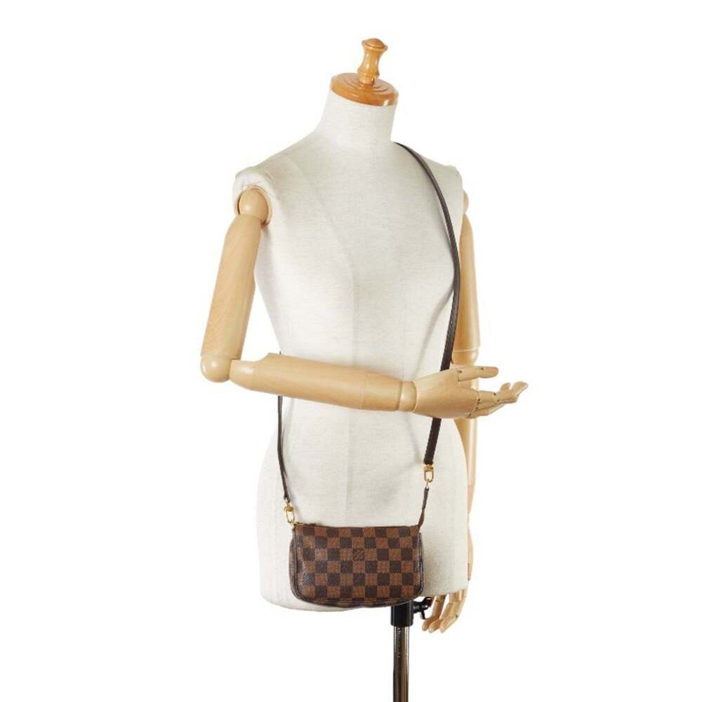 LOUIS VUITTON Authentic Brown Damier Leather Pochette Pouch - Picture 10 of 10